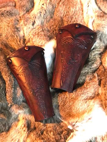 Clan Chief SCA Deluxe Leather Vambraces