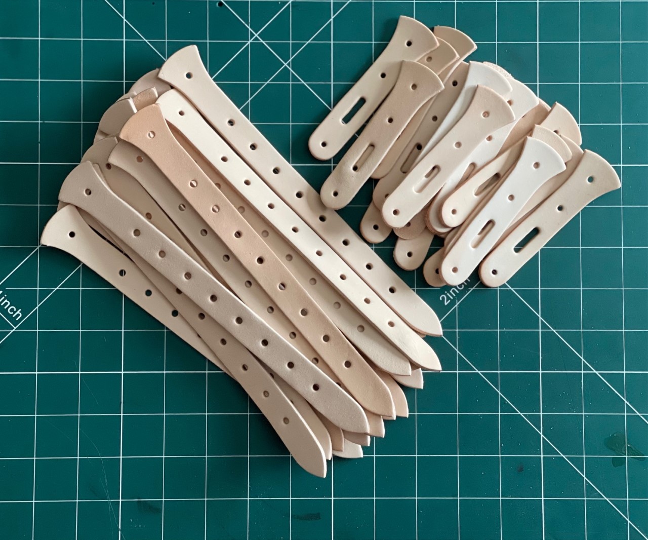 Natural Veg Tan Small Strap and Buckle Blank 10 Sets