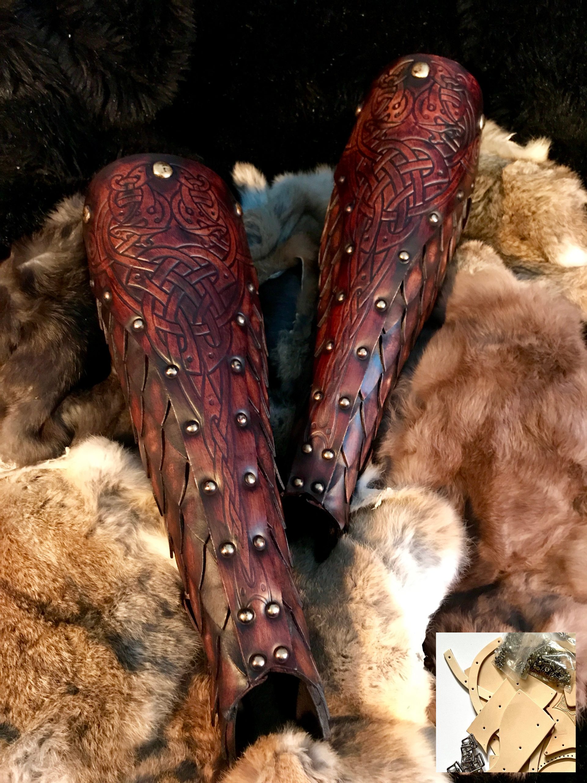 Sigrun Leather Greaves Kit