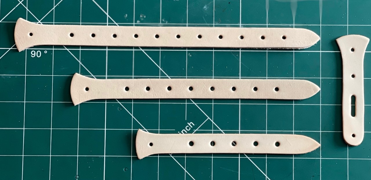 Natural Veg Tan Small Strap and Buckle Blank 10 Sets