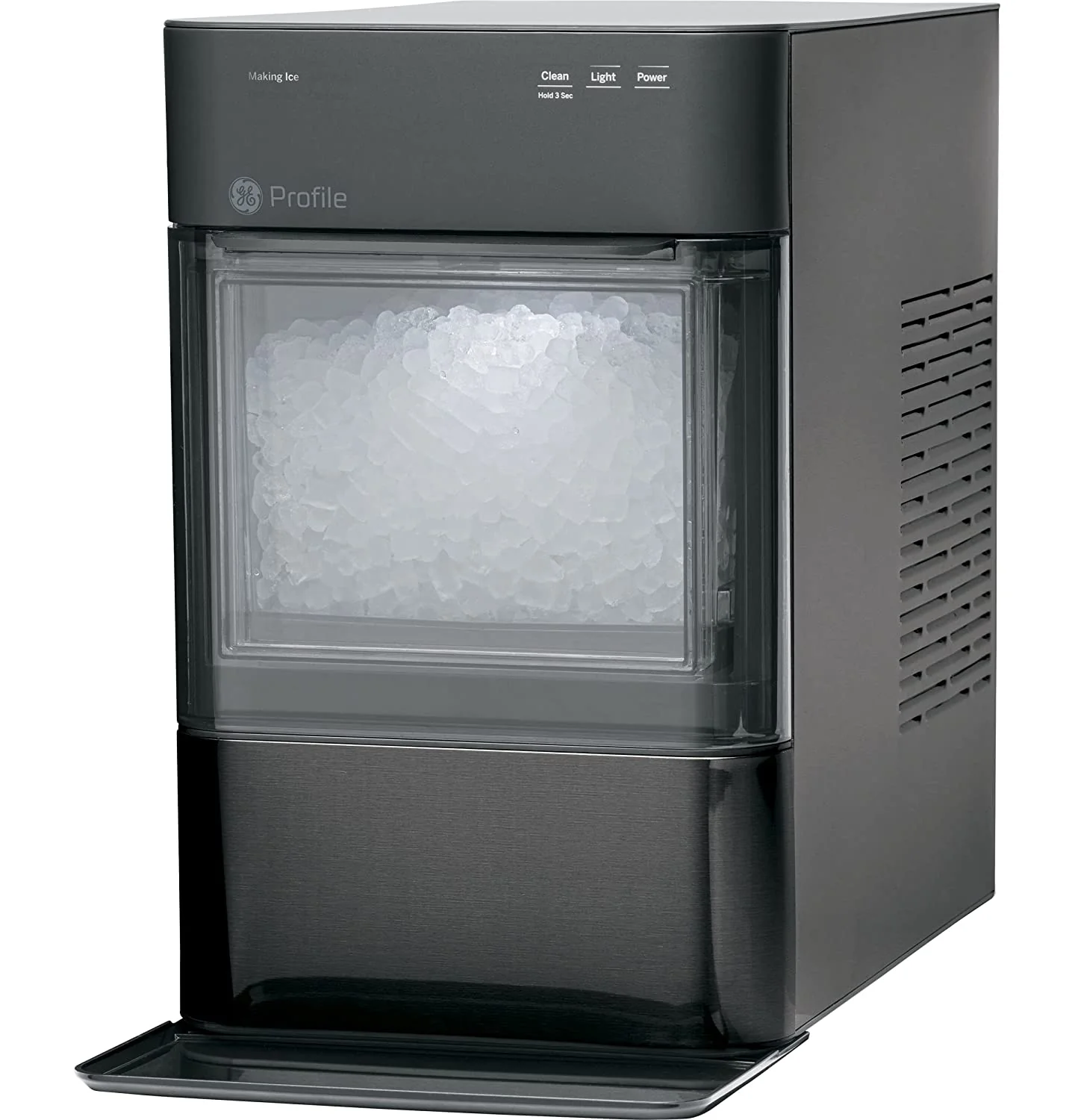 Countertop Nugget Ice Maker | Ice Machine with WiFi Connectivity | Smart Home Kitchen Essentials | Black Stainless