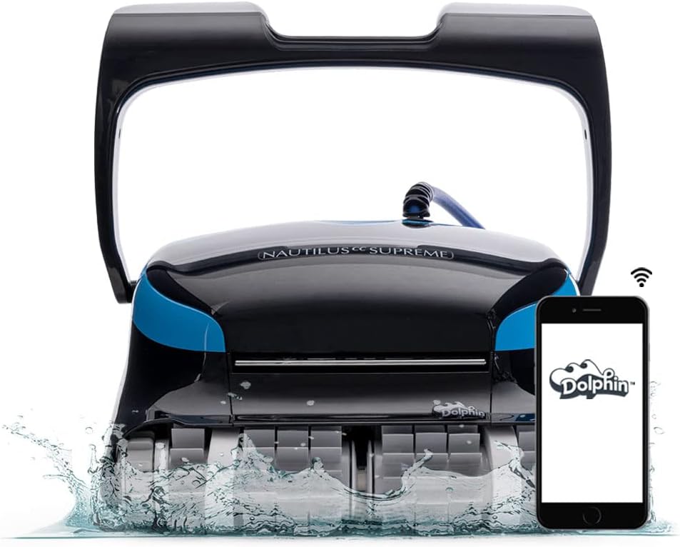 Dolphin Nautilus CC Plus Wi-Fi Automatic Robotic Pool Vacuum Cleaner, Always Cleaning, Never Charging, with Wall Climbing Scrubber Brush, Ideal for In-Ground Pools up to 50 FT in Length