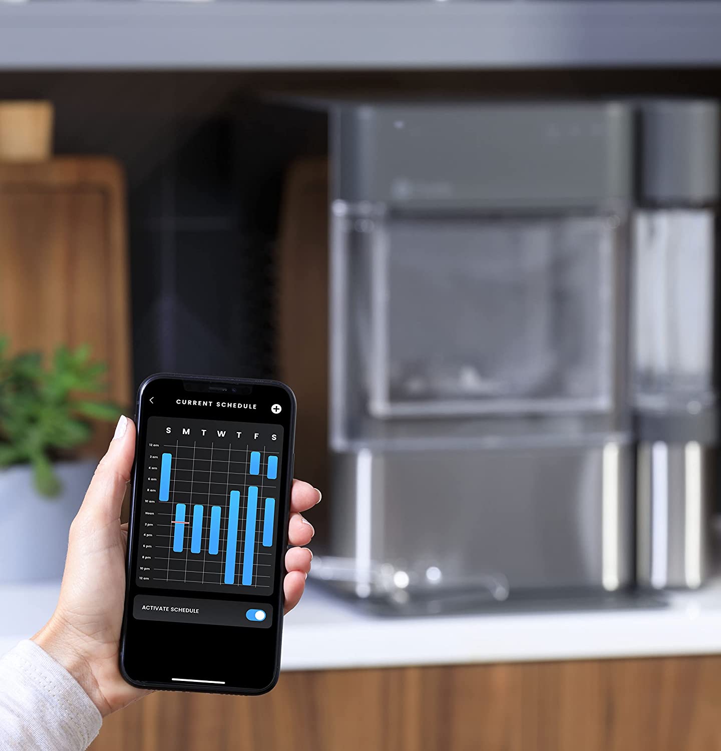 Profile Opal 2.0 | Countertop Nugget Ice Maker | Ice Machine with WiFi Connectivity | Smart Home Kitchen Essentials | Black Stainless