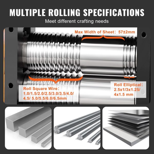 Rolling Mill Jewelry Machine 3-in-1 Multi-Function 57mm Max Width New
