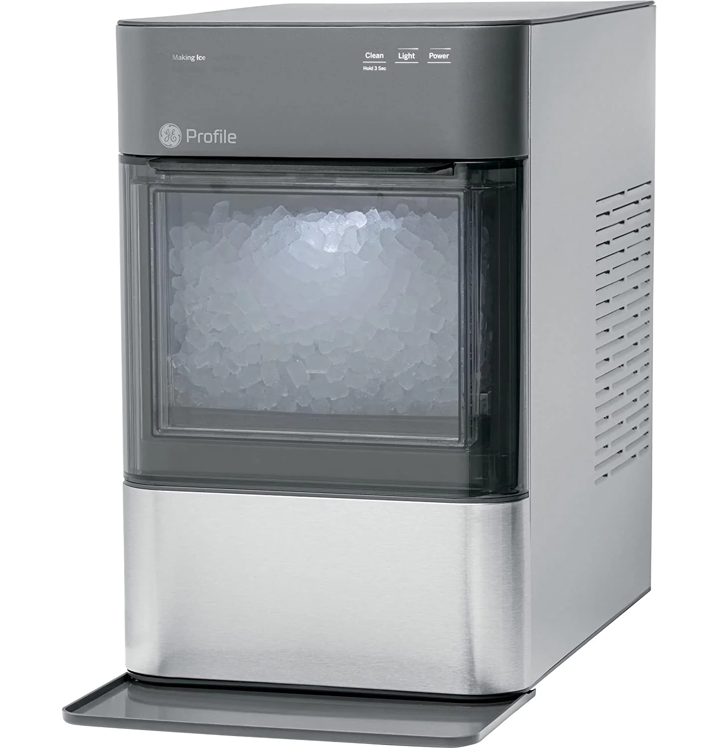 Countertop Nugget Ice Maker | Ice Machine with WiFi Connectivity | Smart Home Kitchen Essentials | Black Stainless