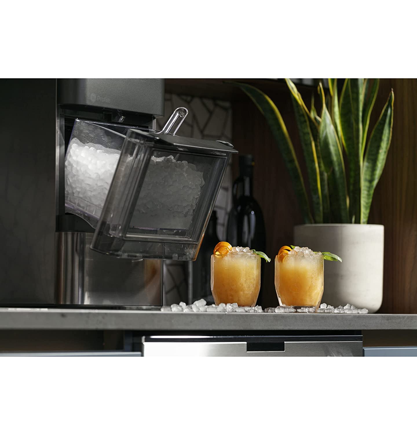 Profile Opal 2.0 | Countertop Nugget Ice Maker | Ice Machine with WiFi Connectivity | Smart Home Kitchen Essentials | Black Stainless
