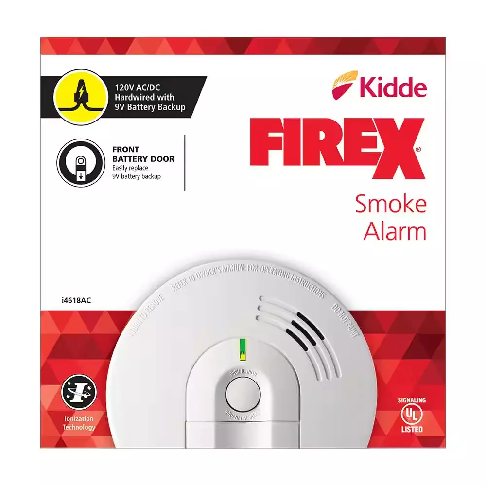 Kidde i4618 4-Pack Hardwired Smoke Alarm with Ionization Sensor, 120V AC, 9V Battery Backup