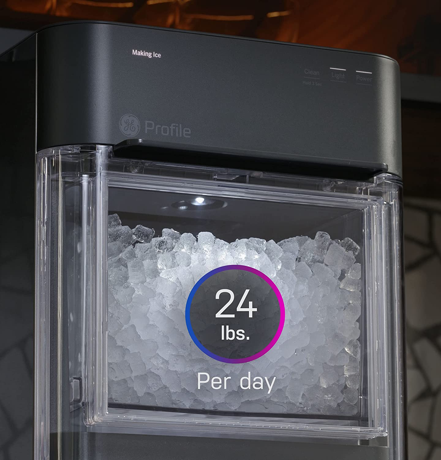 Profile Opal 2.0 | Countertop Nugget Ice Maker | Ice Machine with WiFi Connectivity | Smart Home Kitchen Essentials | Black Stainless