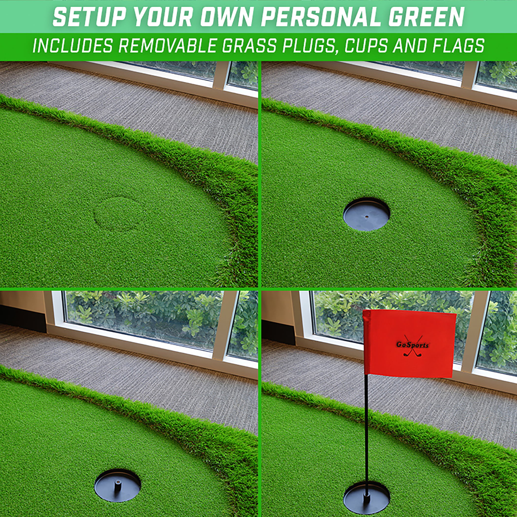 GoSports 12'x5' Golf Putting Green for Indoor & Outdoor Putting Practice