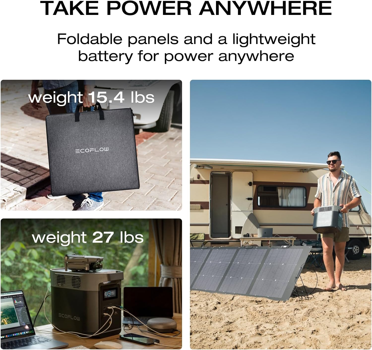 EF ECOFLOW Portable Power Station DELTA 2, 1024Wh LiFePO4 (LFP) Battery, 1800W AC/100W USB-C Output, Solar Generator(Solar Panel Optional) for Home Backup Power, Camping & RVs