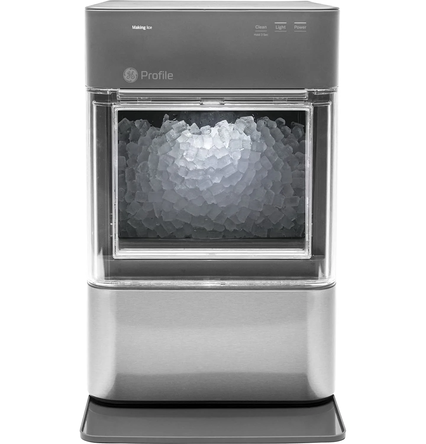 Countertop Nugget Ice Maker | Ice Machine with WiFi Connectivity | Smart Home Kitchen Essentials | Black Stainless