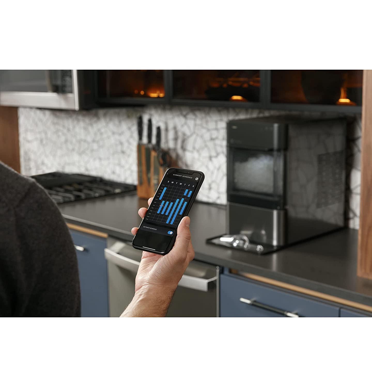 Profile Opal 2.0 | Countertop Nugget Ice Maker | Ice Machine with WiFi Connectivity | Smart Home Kitchen Essentials | Black Stainless