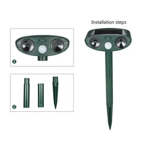 Solar Powered Ultrasonic Deer Repeller, Pack Of 4