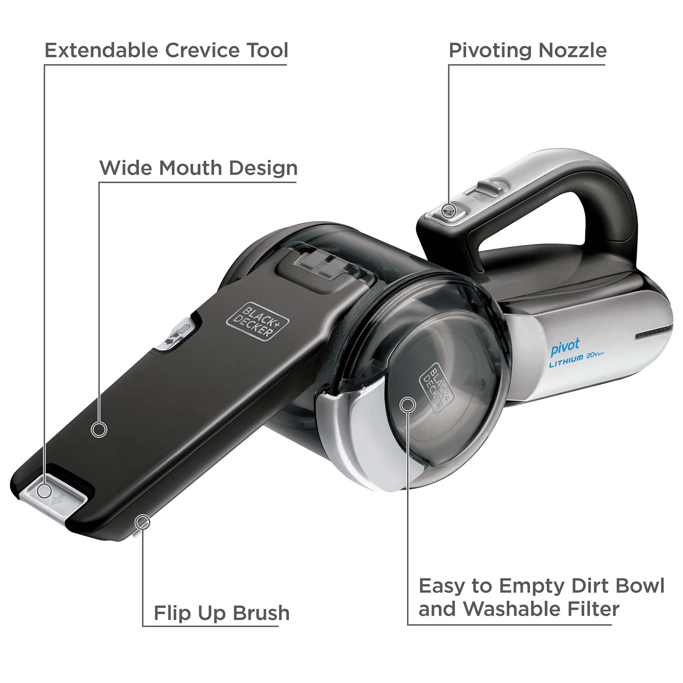 20V MAX* Lithium Pivot Vac, BDH2000PL