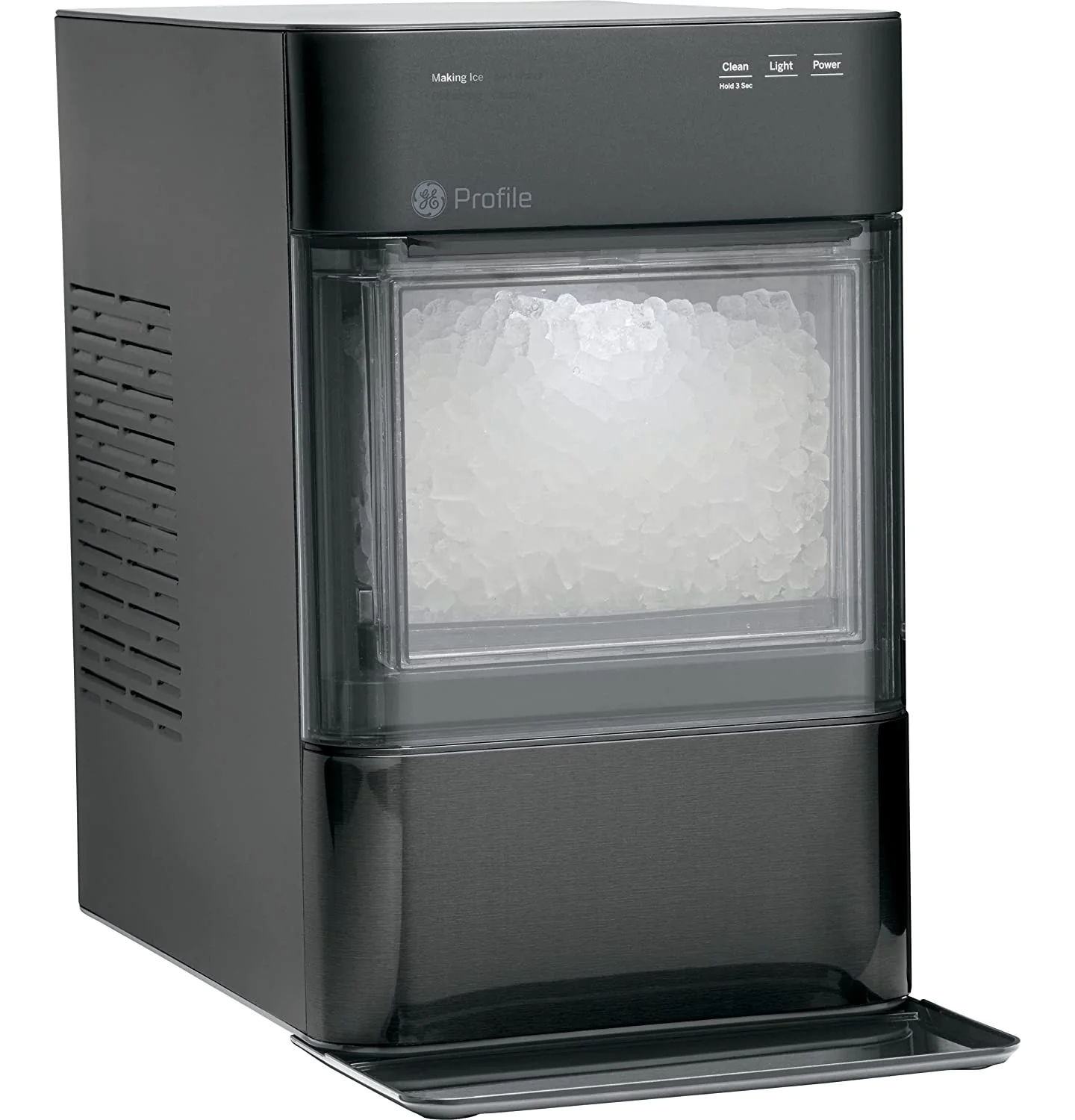 Countertop Nugget Ice Maker | Ice Machine with WiFi Connectivity | Smart Home Kitchen Essentials | Black Stainless