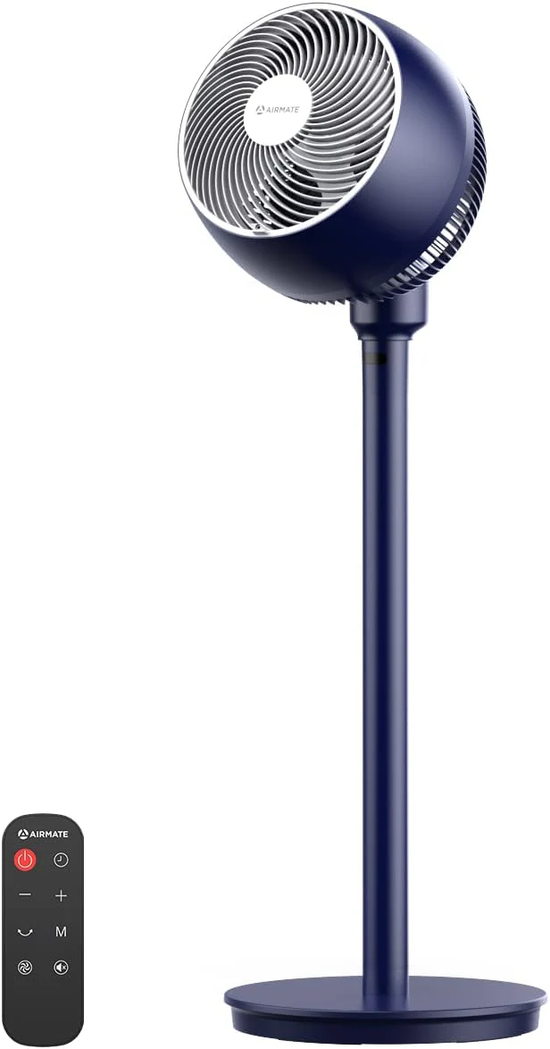 AIRMATE Ventilador de Pie Silencioso 25dB, 100cm, Oscilante, 1600m³/h, Temporizador 12H, Mando a Distancia, Hogar y Oficina