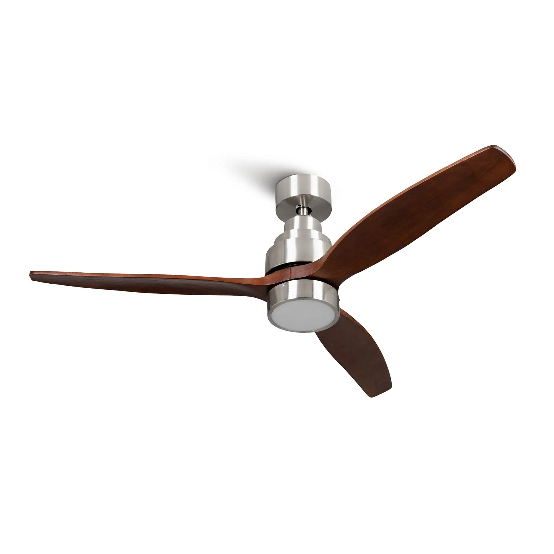 Mellerware Ventilador de Techo Brizy Bright, 30W, 6 Velocidades, Ultra Silencioso, 132cm, LED, Temporizador, Mando, Función Verano-Invierno, Lightwood