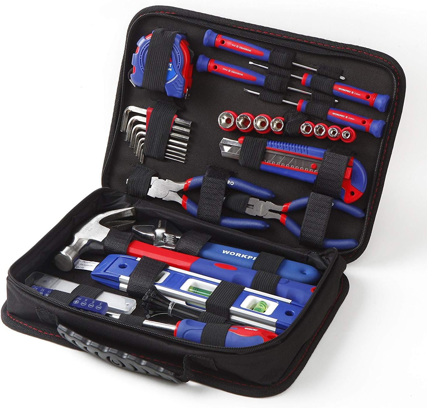 WORKPRO 100-Piece Basic Tool Set, Hand Tools with Bag, Professional Tool Set for DIY and Daily Arrangements