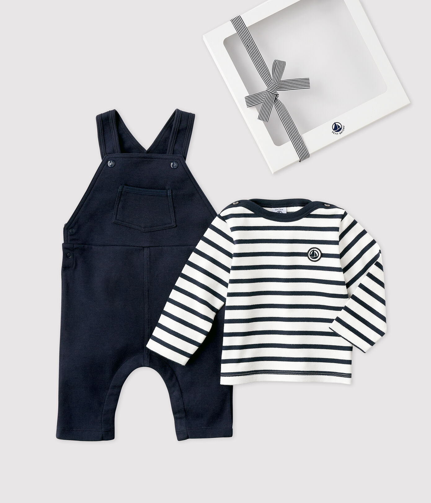 Coffret cadeau bébé salopette et marinière