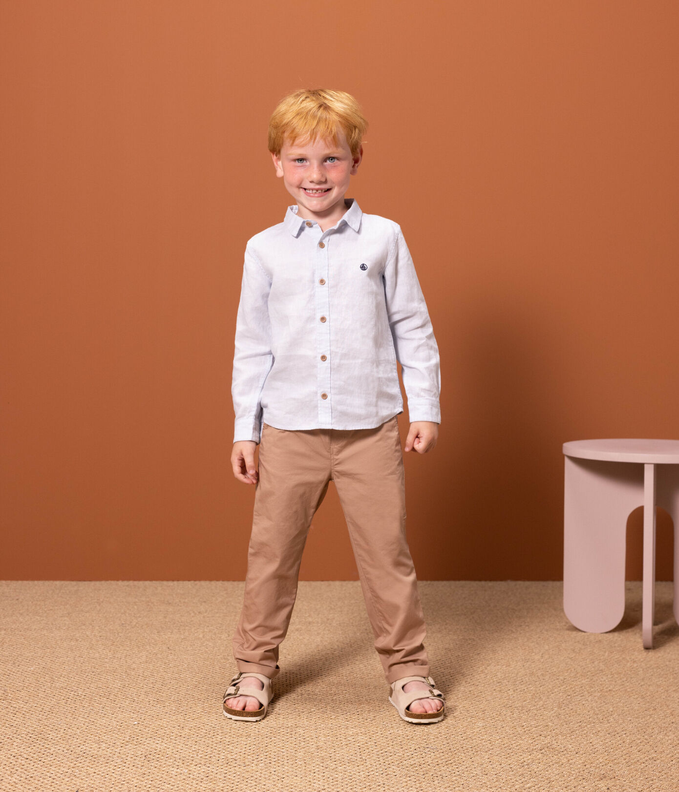 Chemise à manches longues en lin enfant garon