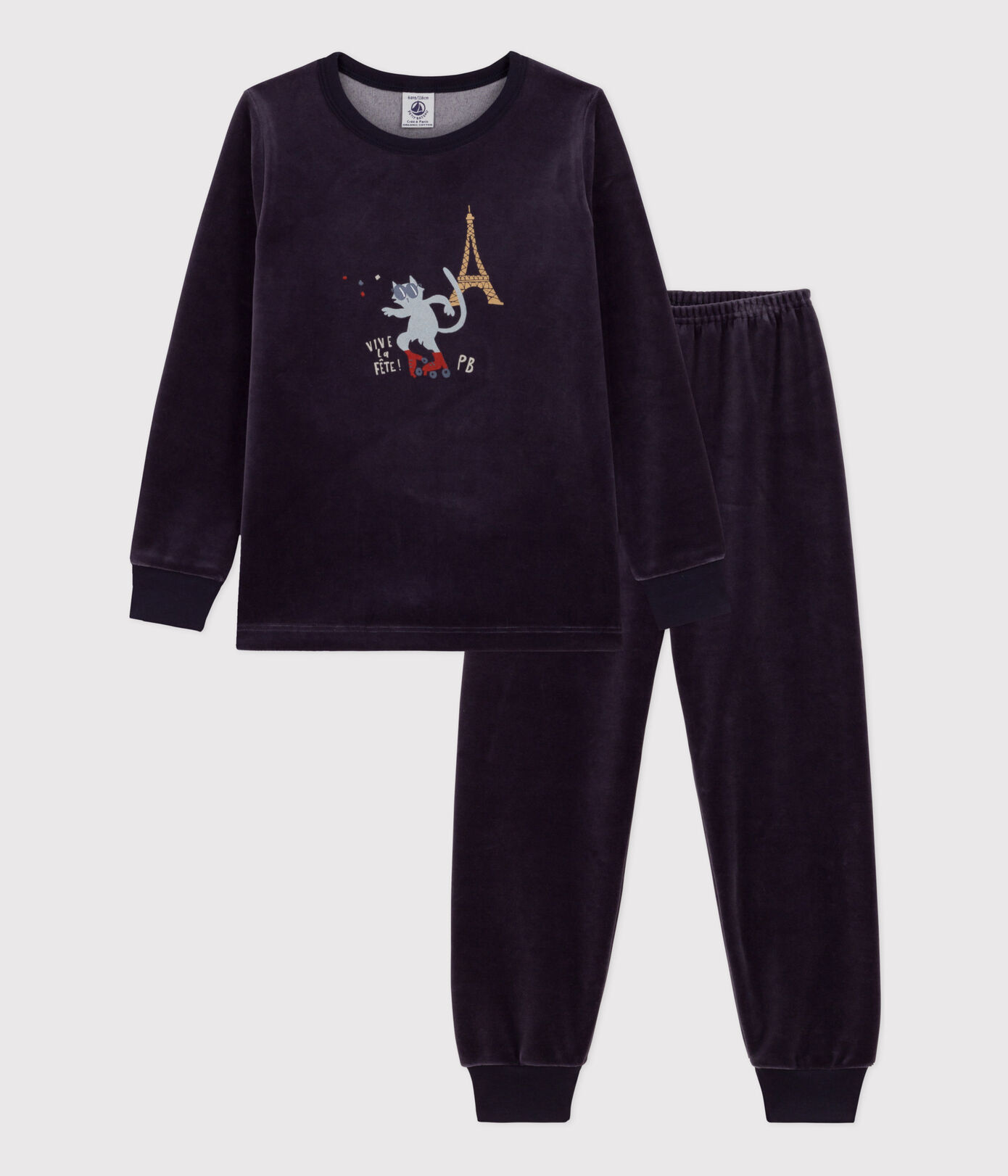 Pyjama Paris petite fille/petit garon en velours