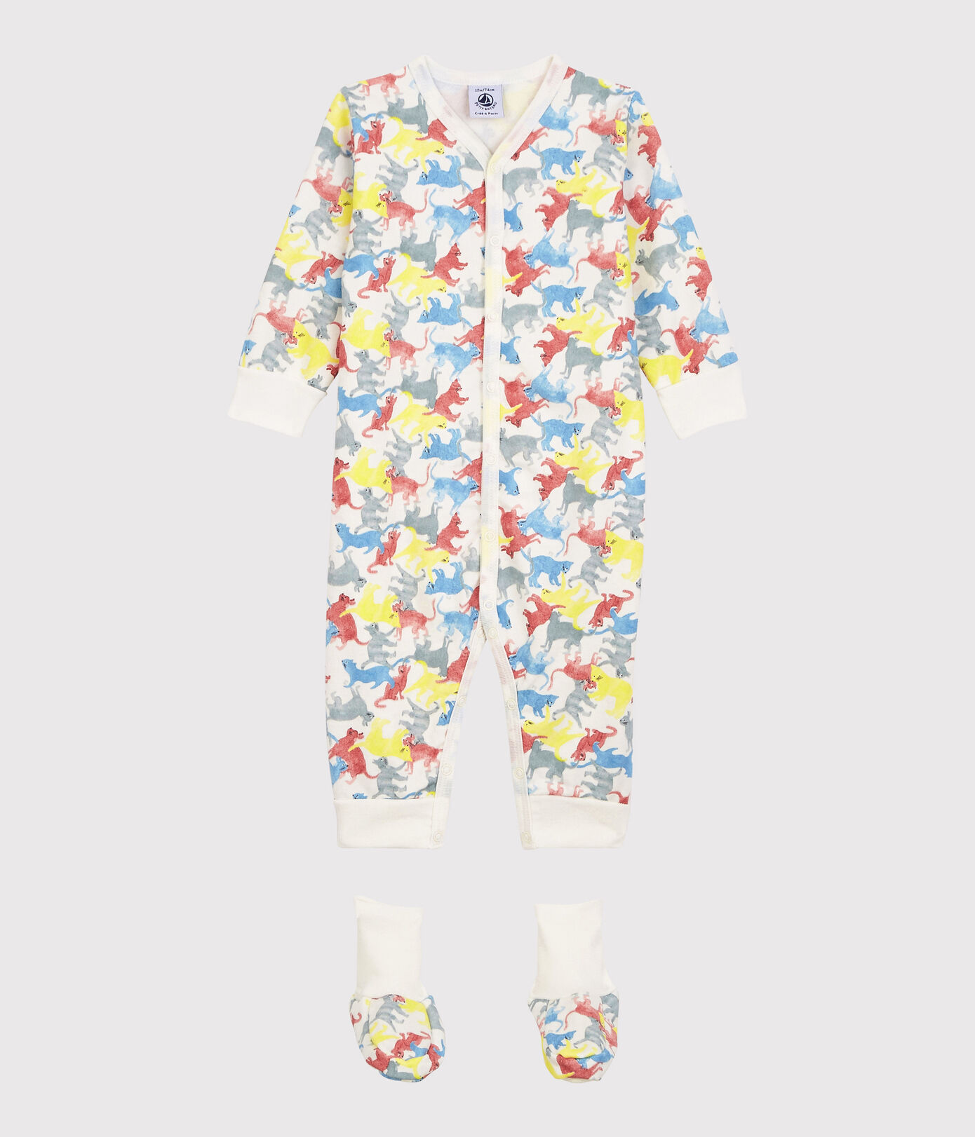 Ensemble nuit chats colorés bébé en molleton