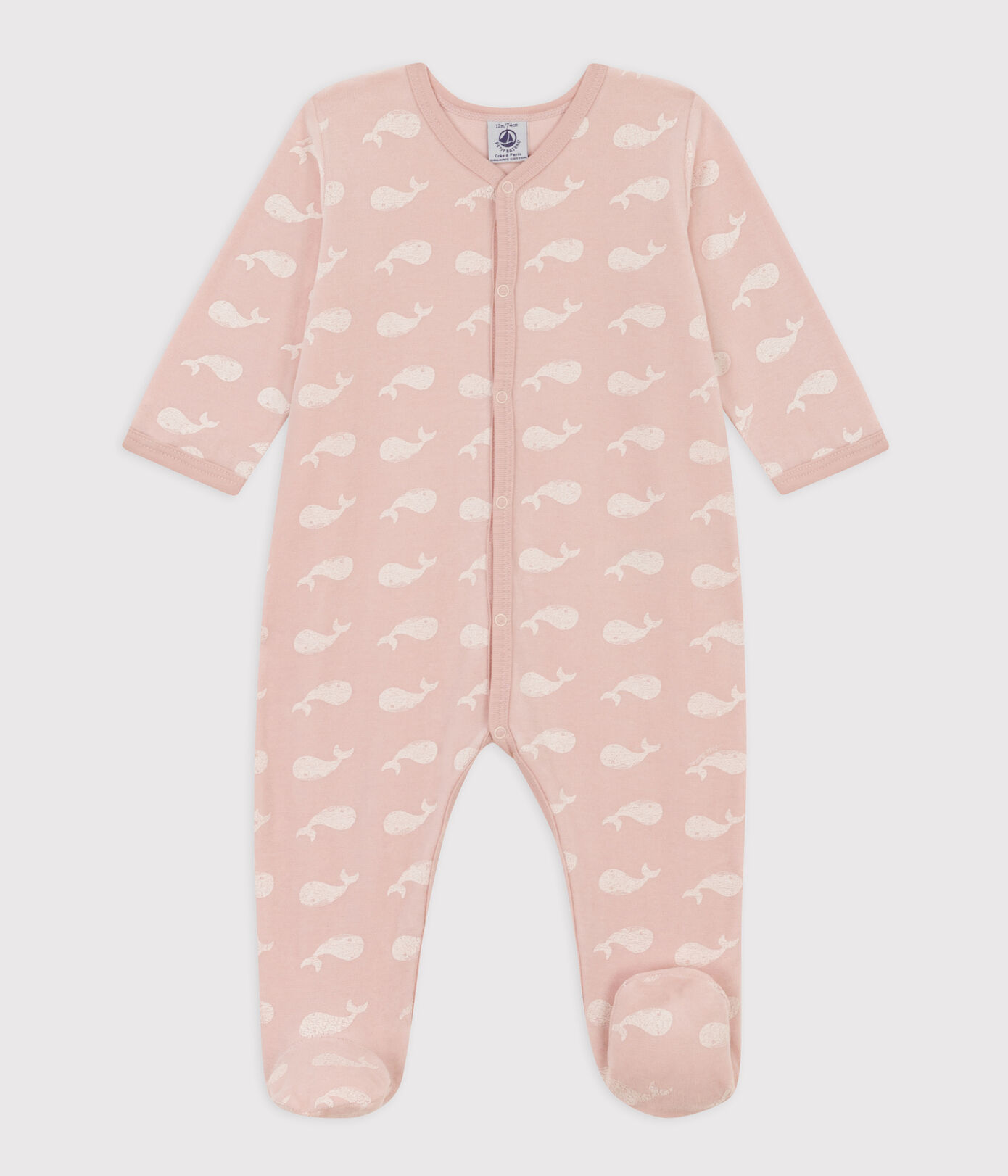 Dors-bien baleines roses en velours