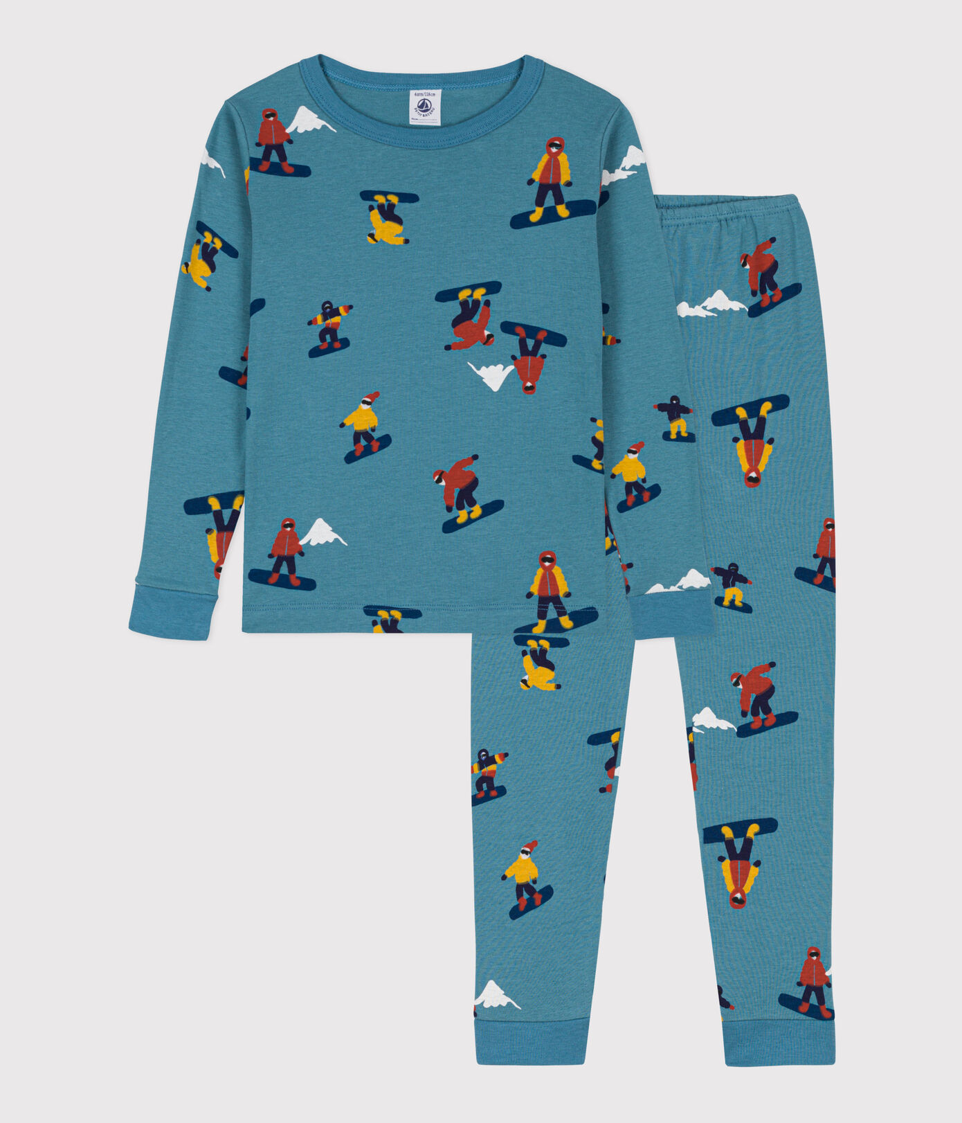 Pyjama ajusté snowboard petite fille/petit garon en coton