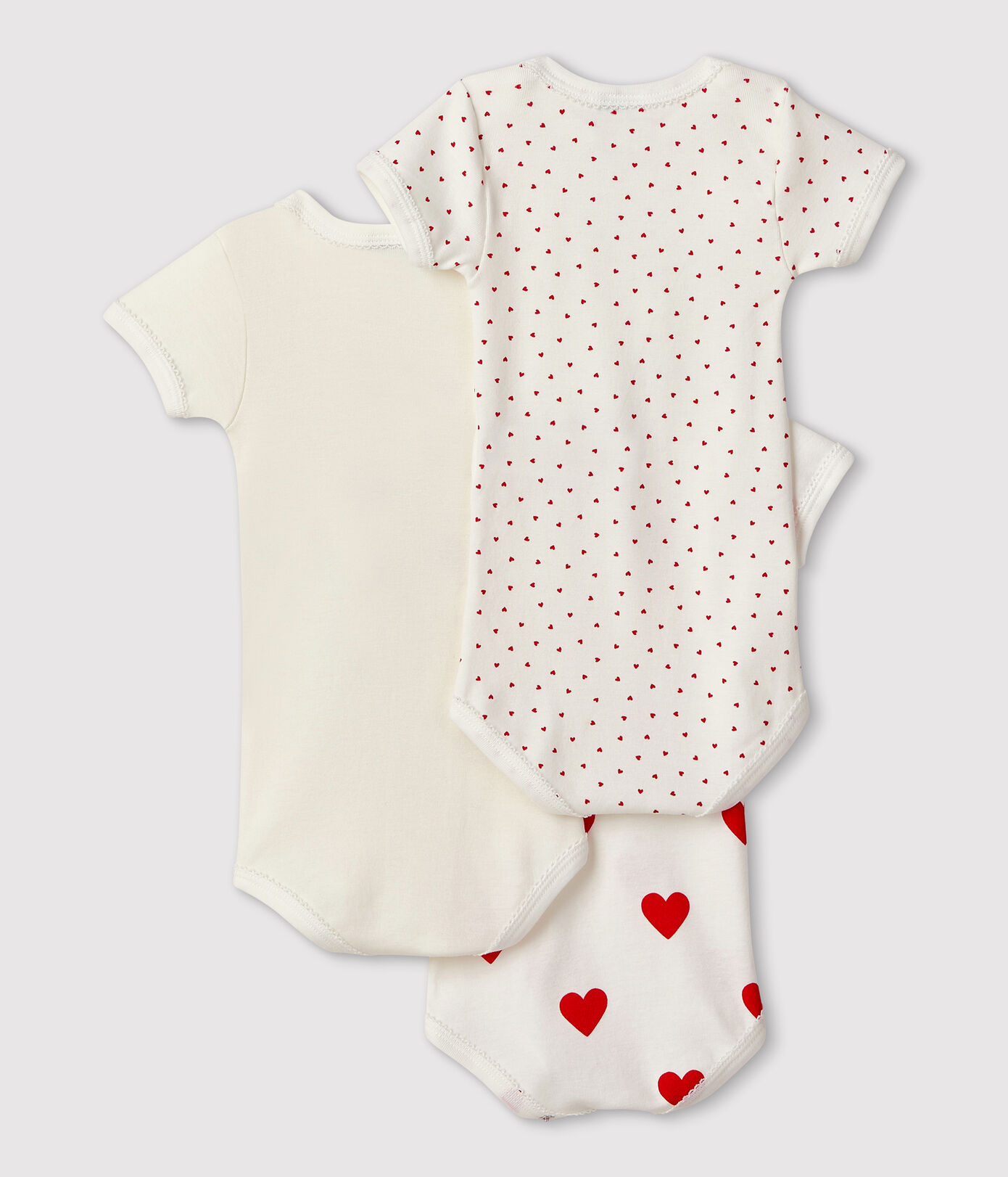 Lot de 3 bodies cur manches courtes bébé en coton