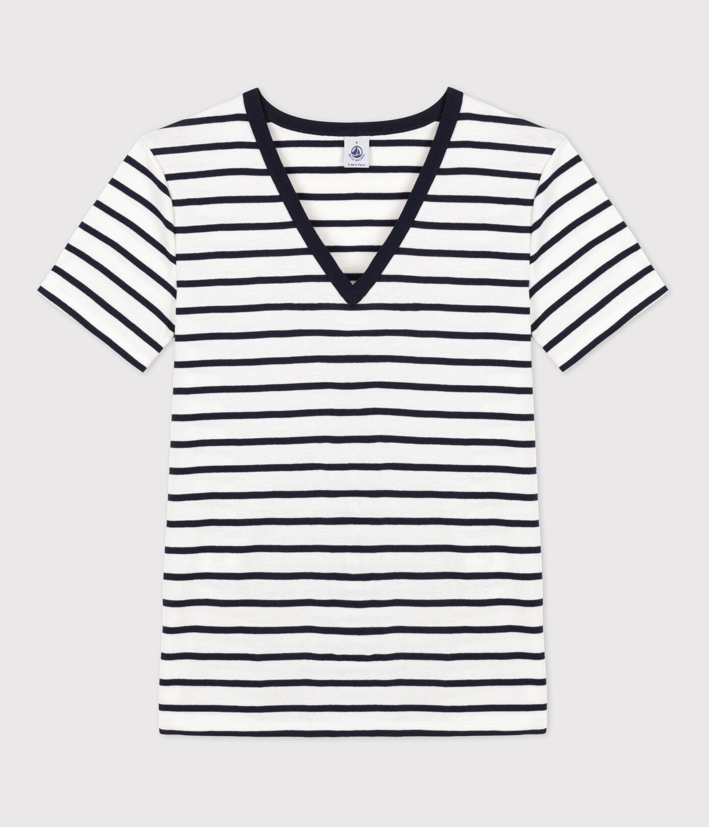 Tee-shirt L'ICONIQUE col V en coton Femme