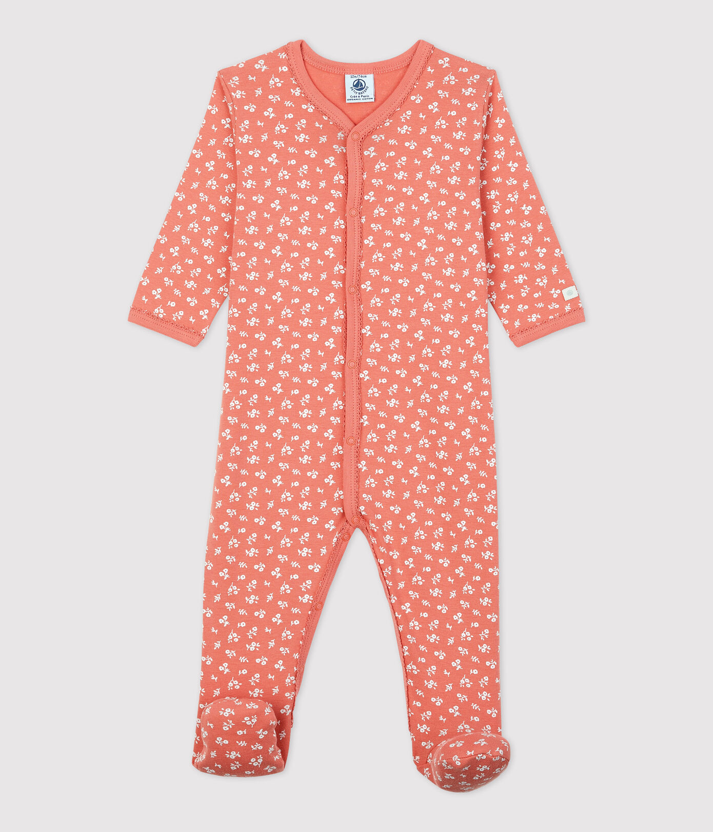 Dors bien bébé fleuri en coton biologique