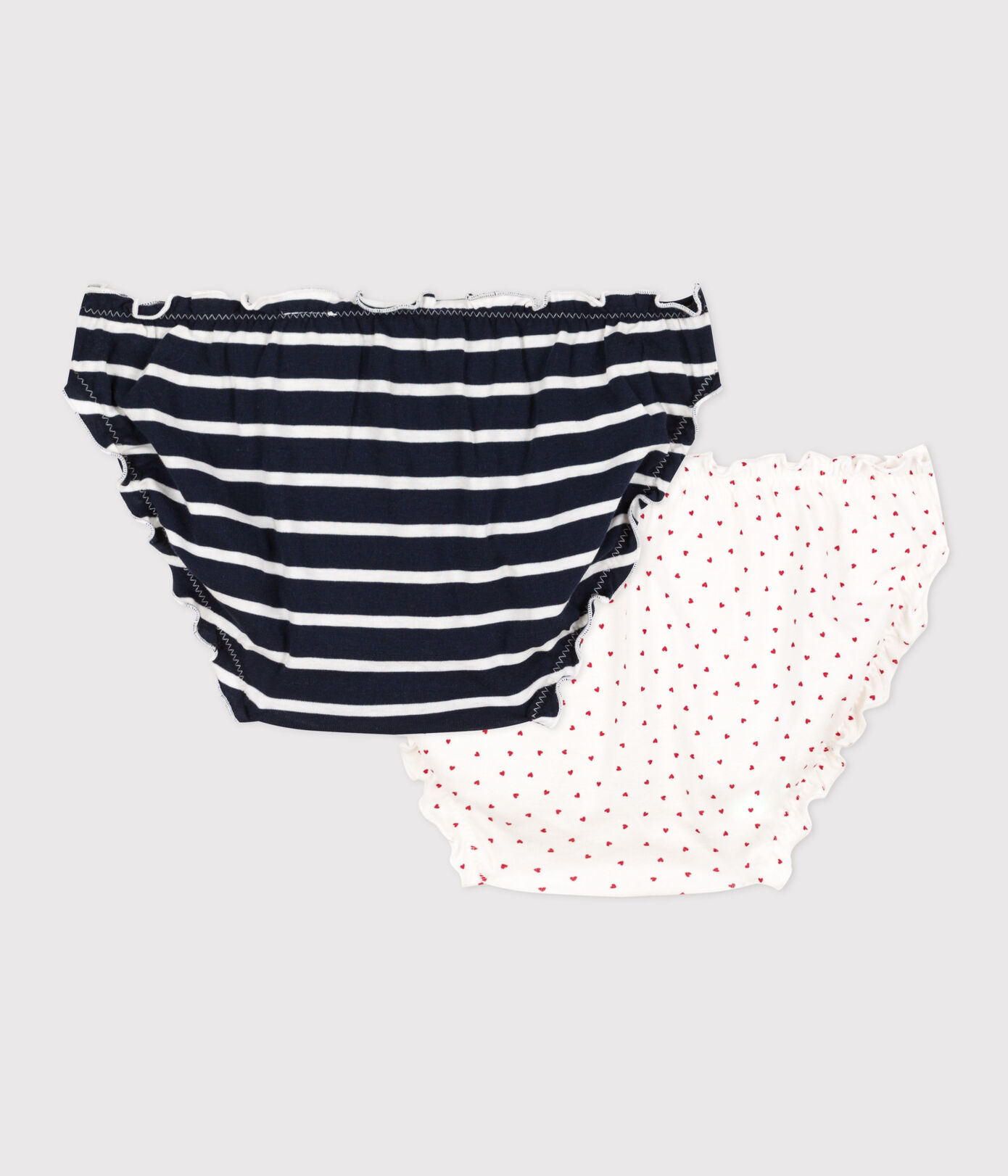 Lot de 2 culottes cur et rayure en coton femme