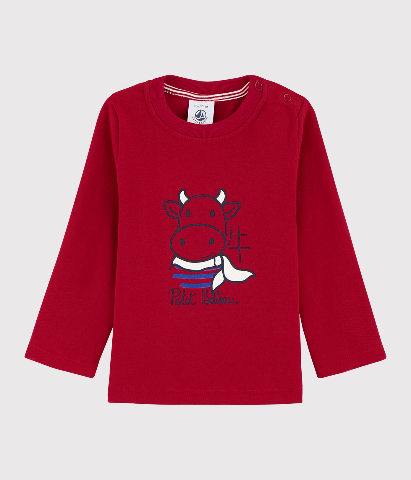 Tee shirt manches longue en coton bébé garon
