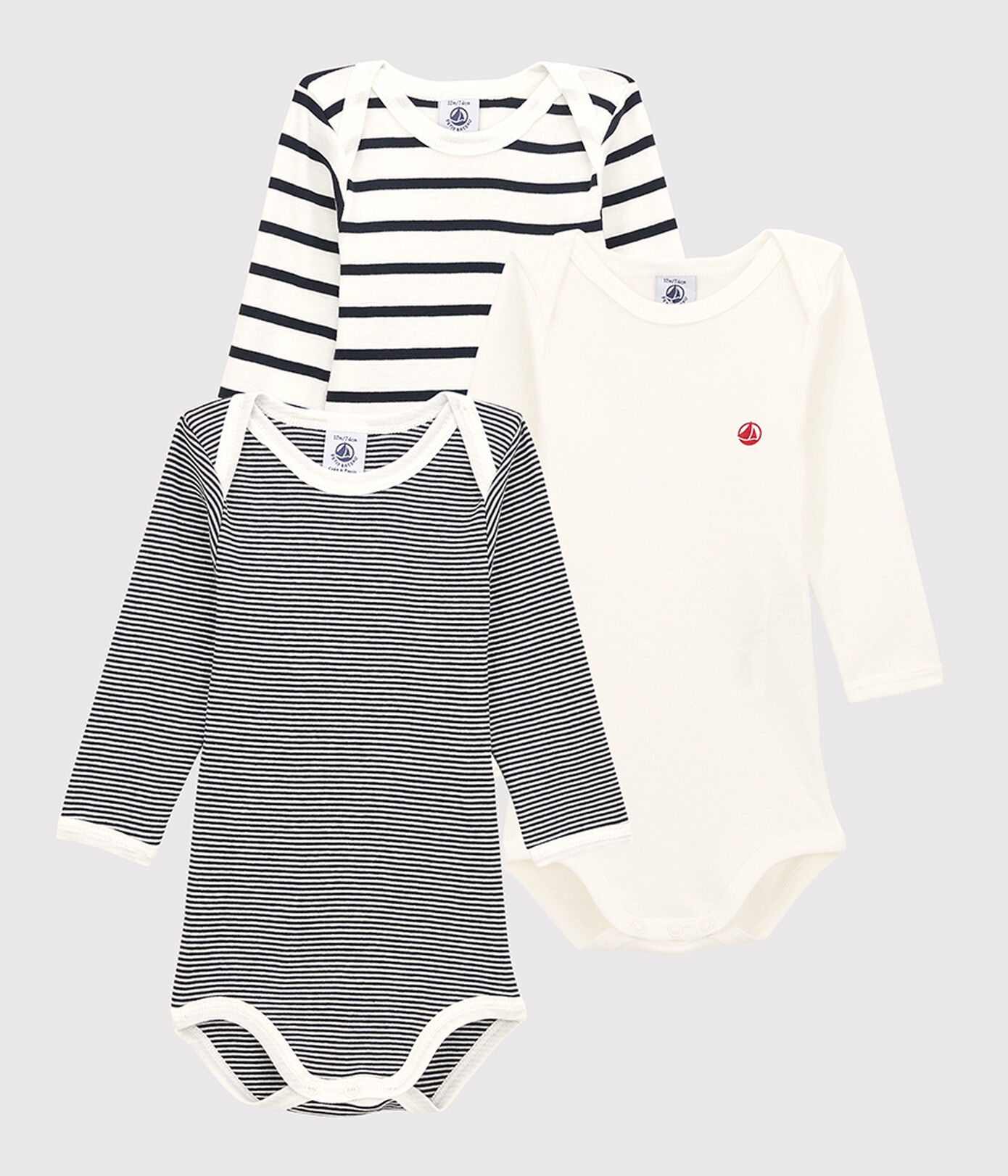 Lot de 3 bodies manches longues bébé