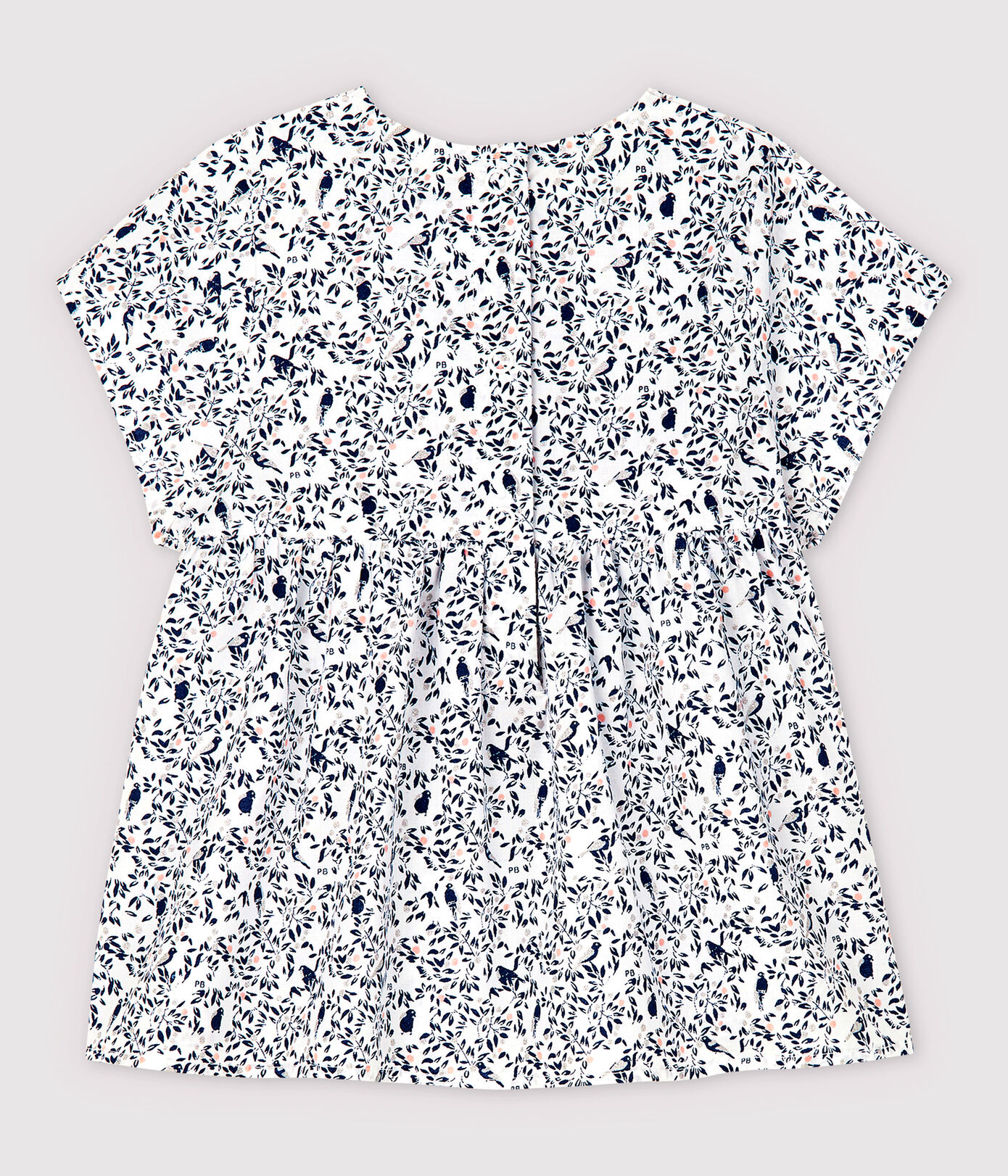 Blouse manches courtes en popeline bébé fille