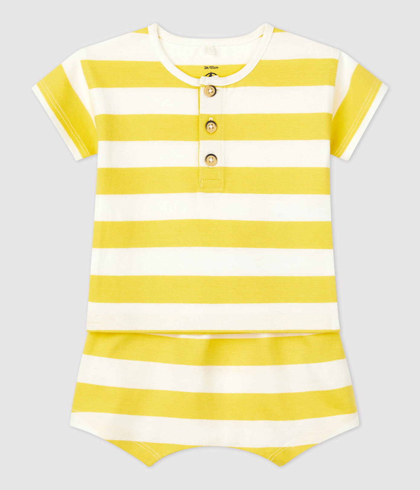 Ensemble 2 pièces rayé en jersey bébé