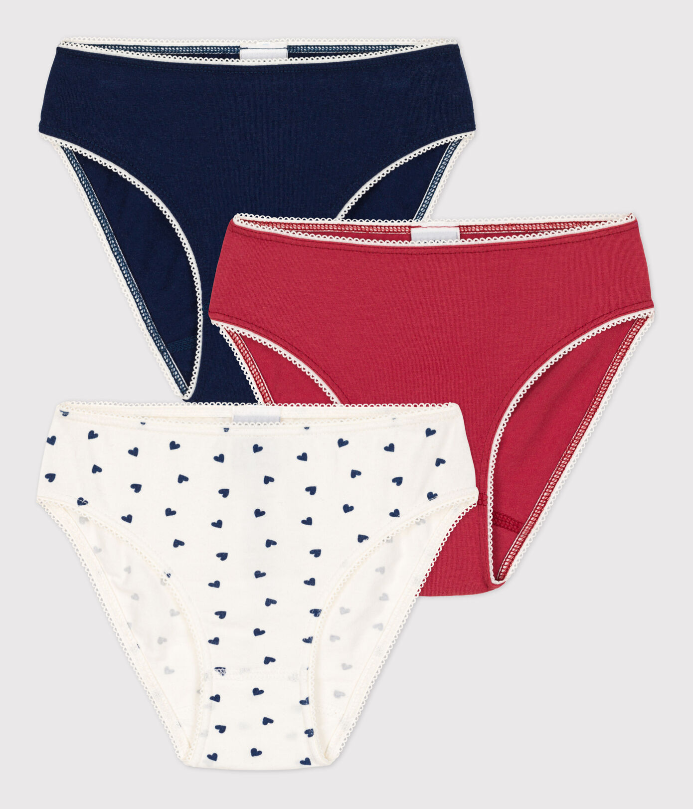 Lot de 3 culottes cur petite fille en coton et élasthanne