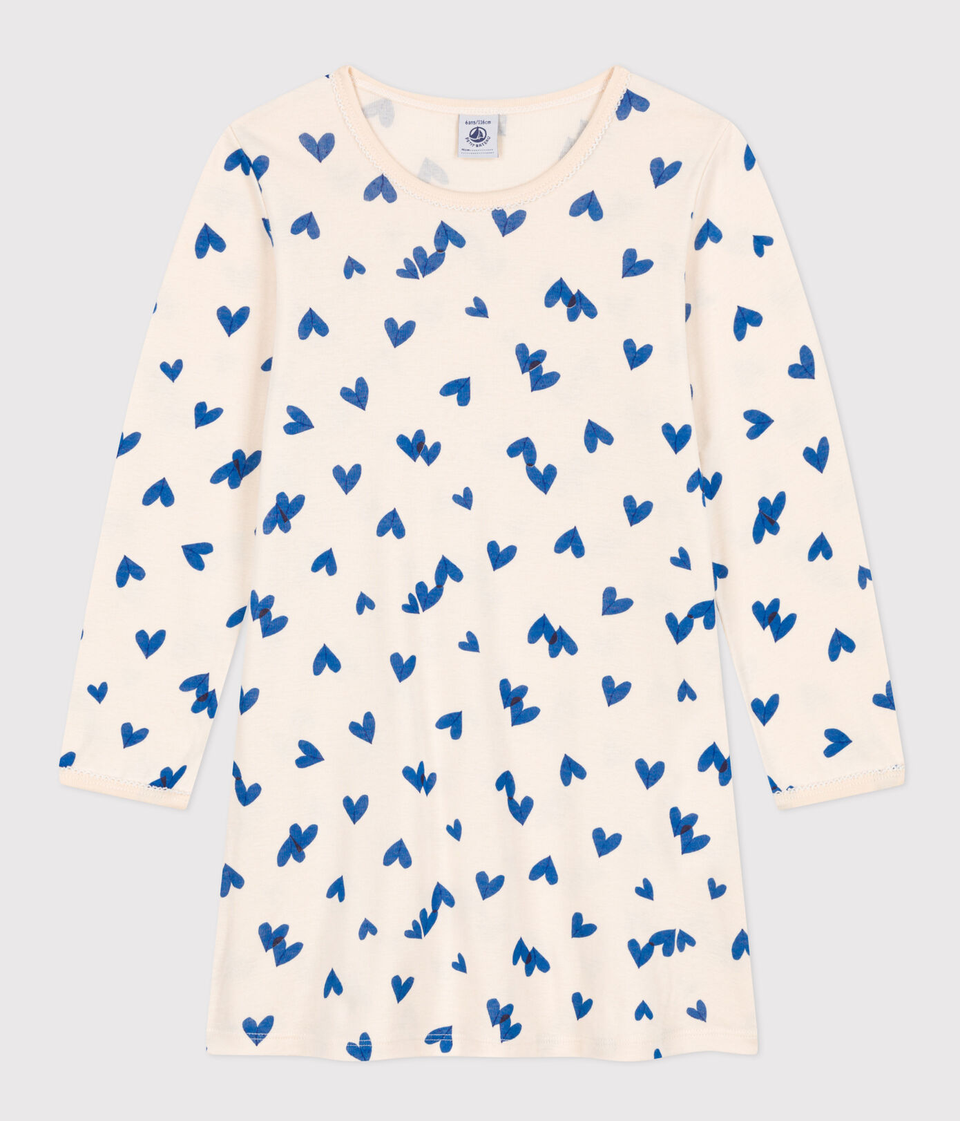 Chemise de nuit cur petite fille en coton