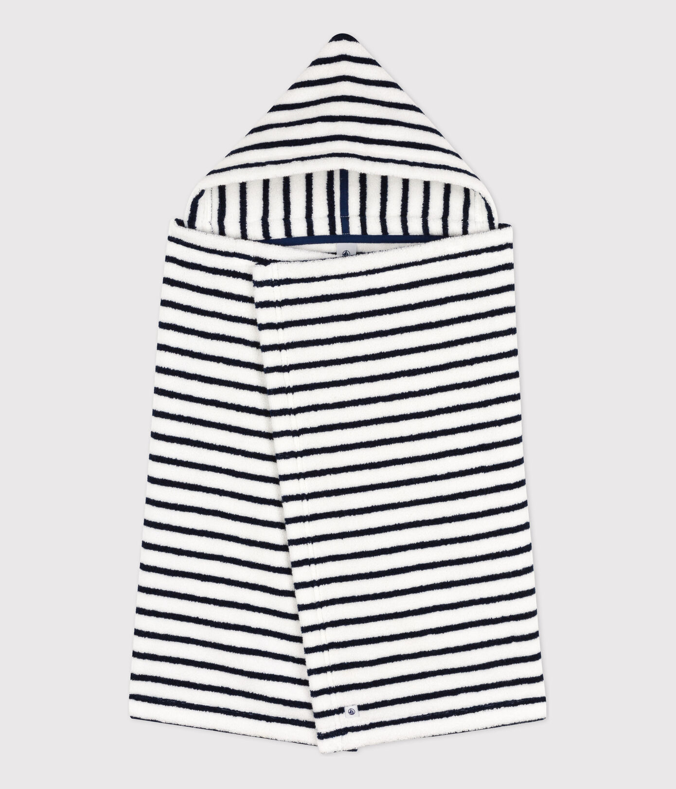 Cape de bain à rayures bébé en éponge
