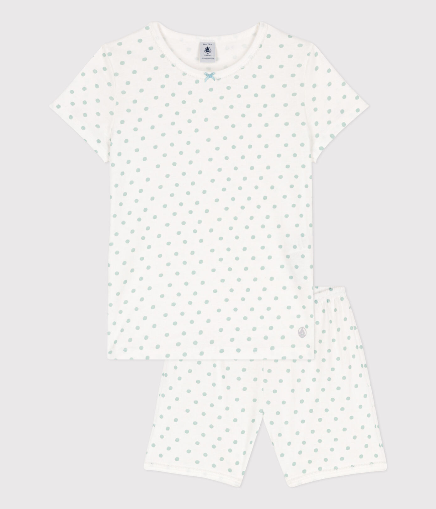 Pyjacourt à pois en coton petite fille