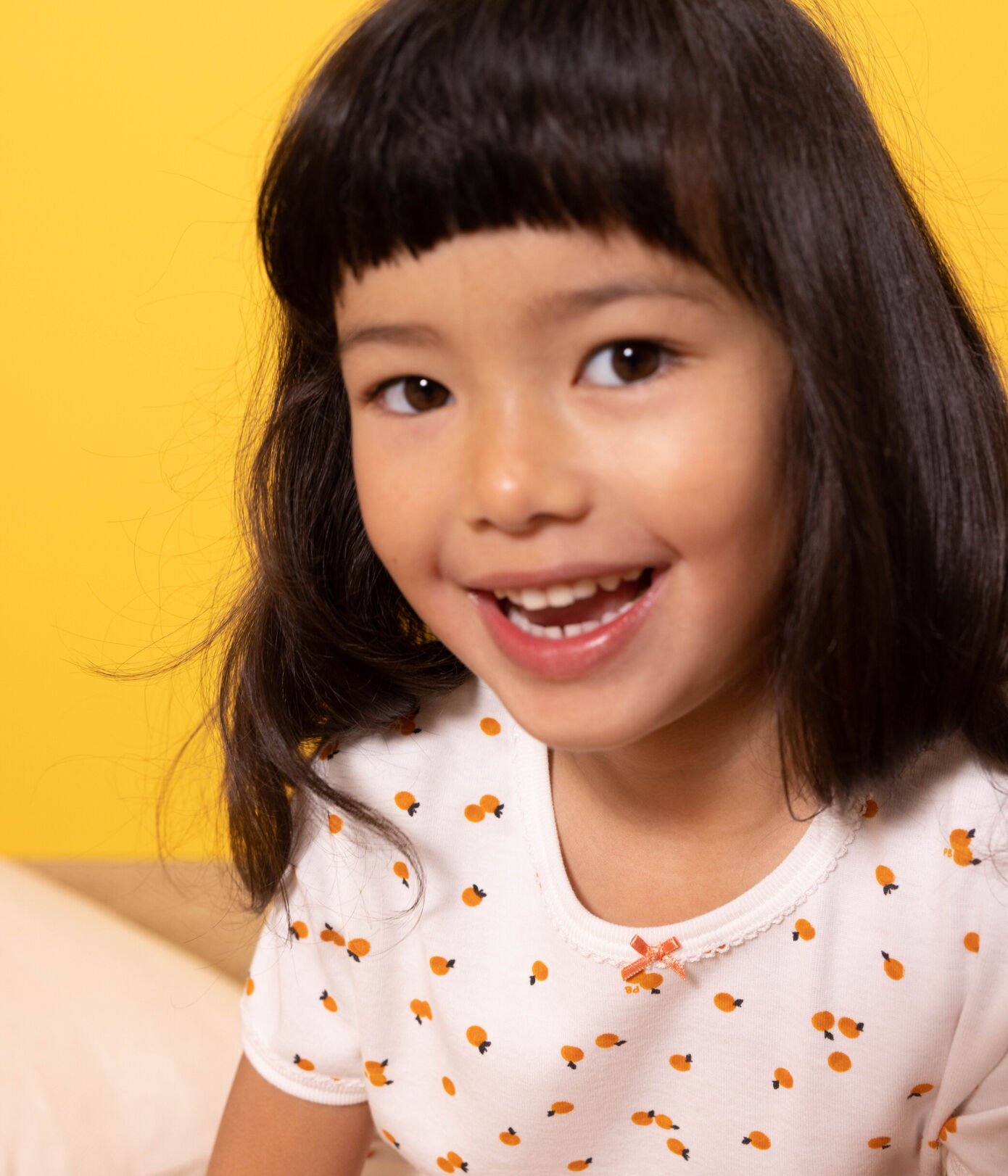 Pyjacourt orangettes coton petite fille