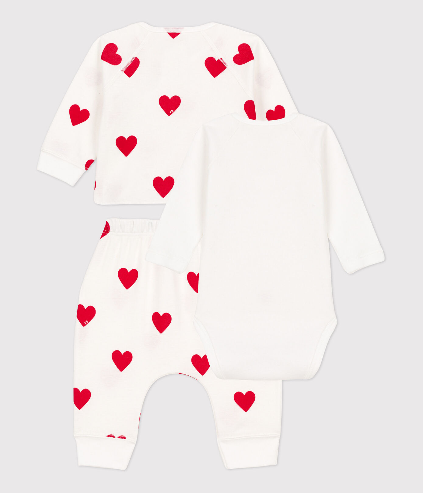 Ensemble 3 pièces rayé en coton bébé