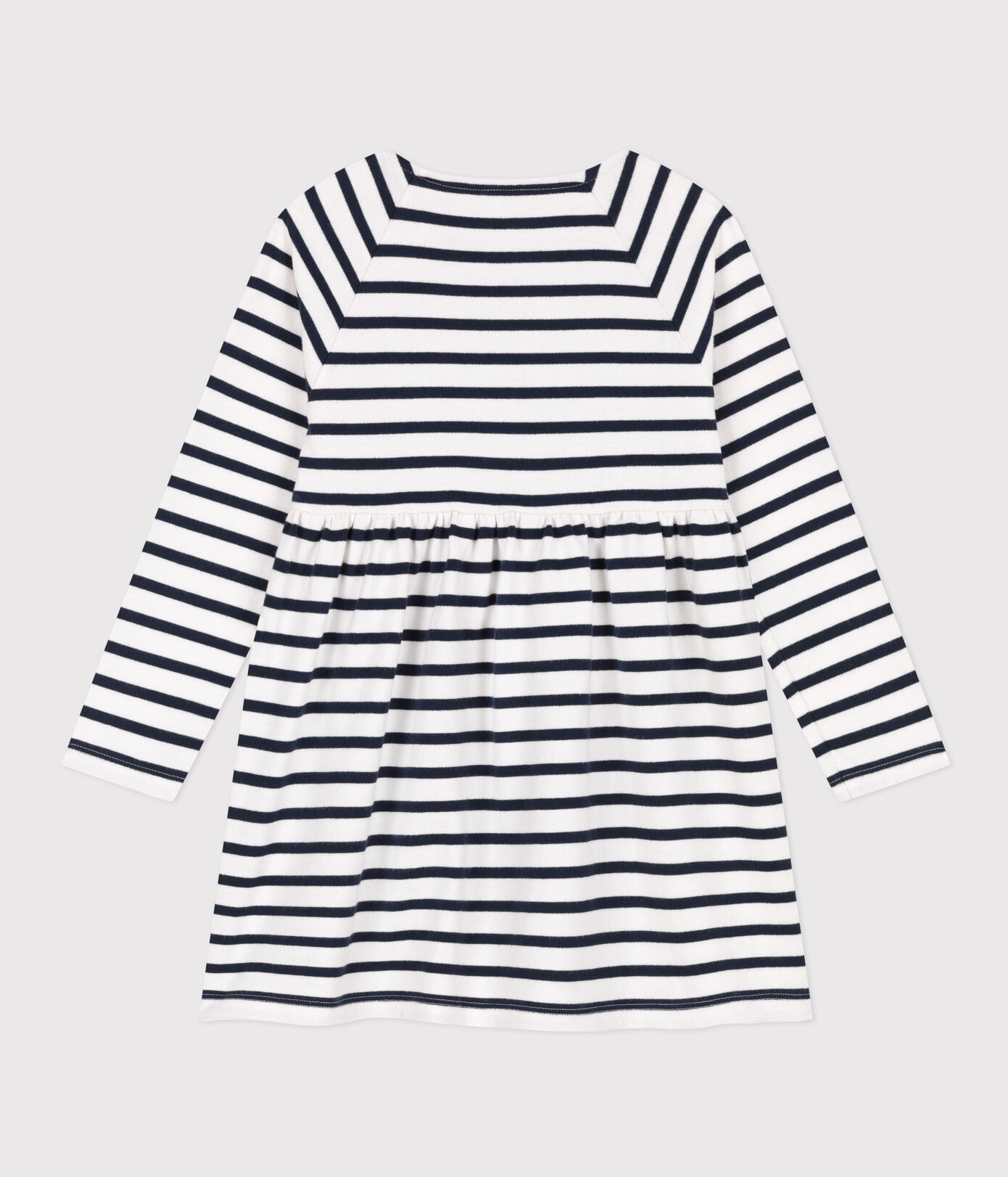 Robe manches longues en coton épais à rayures enfant fille