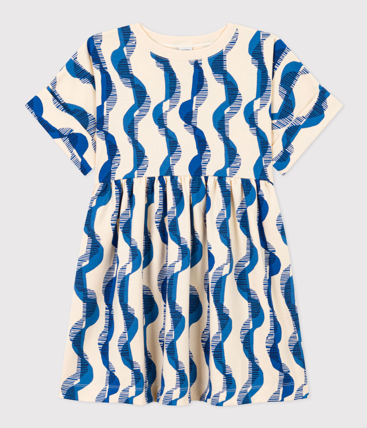 Robe manches courtes à imprimé en coton enfant fille