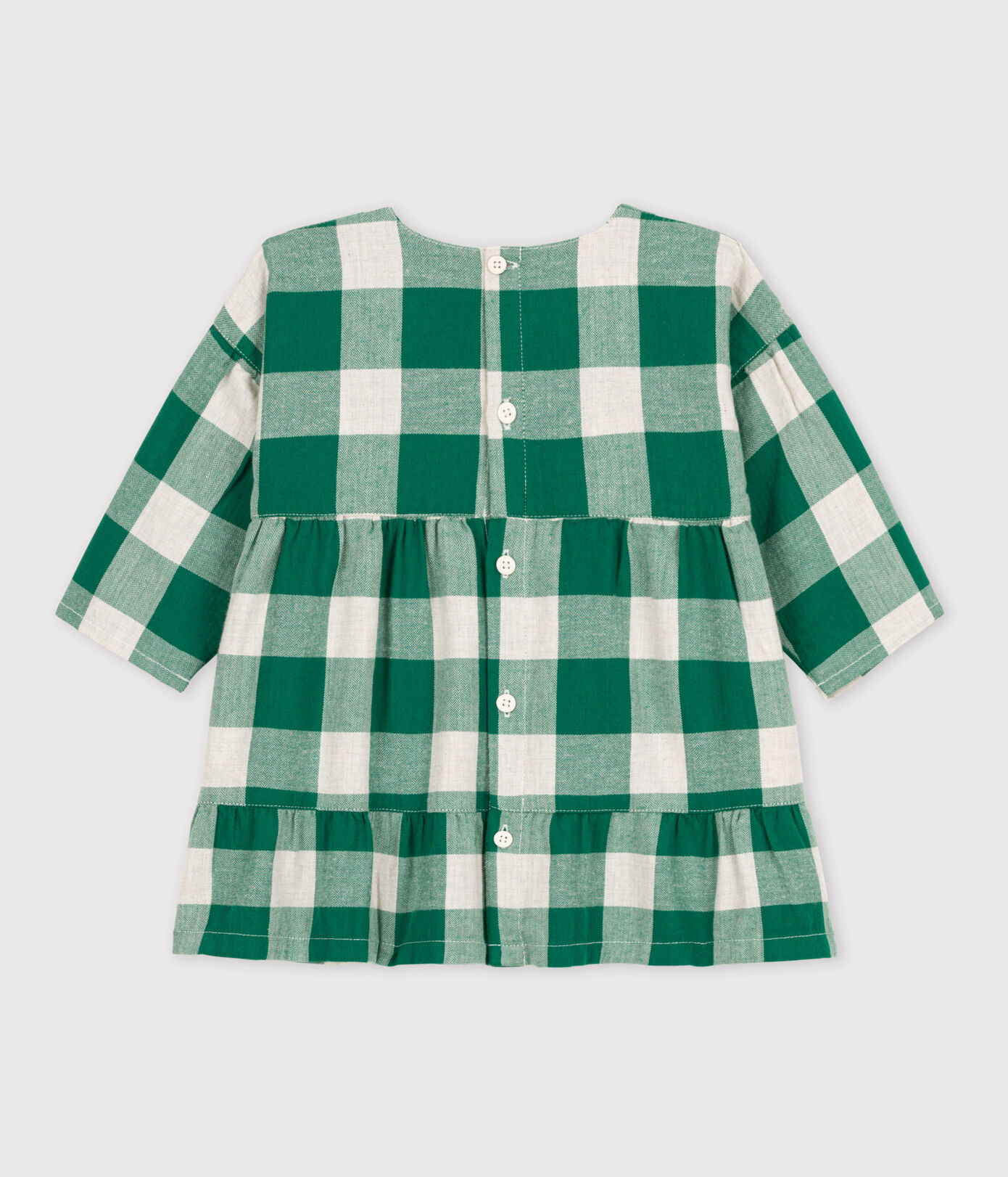 Robe manches longues bébé à carreaux en flanelle