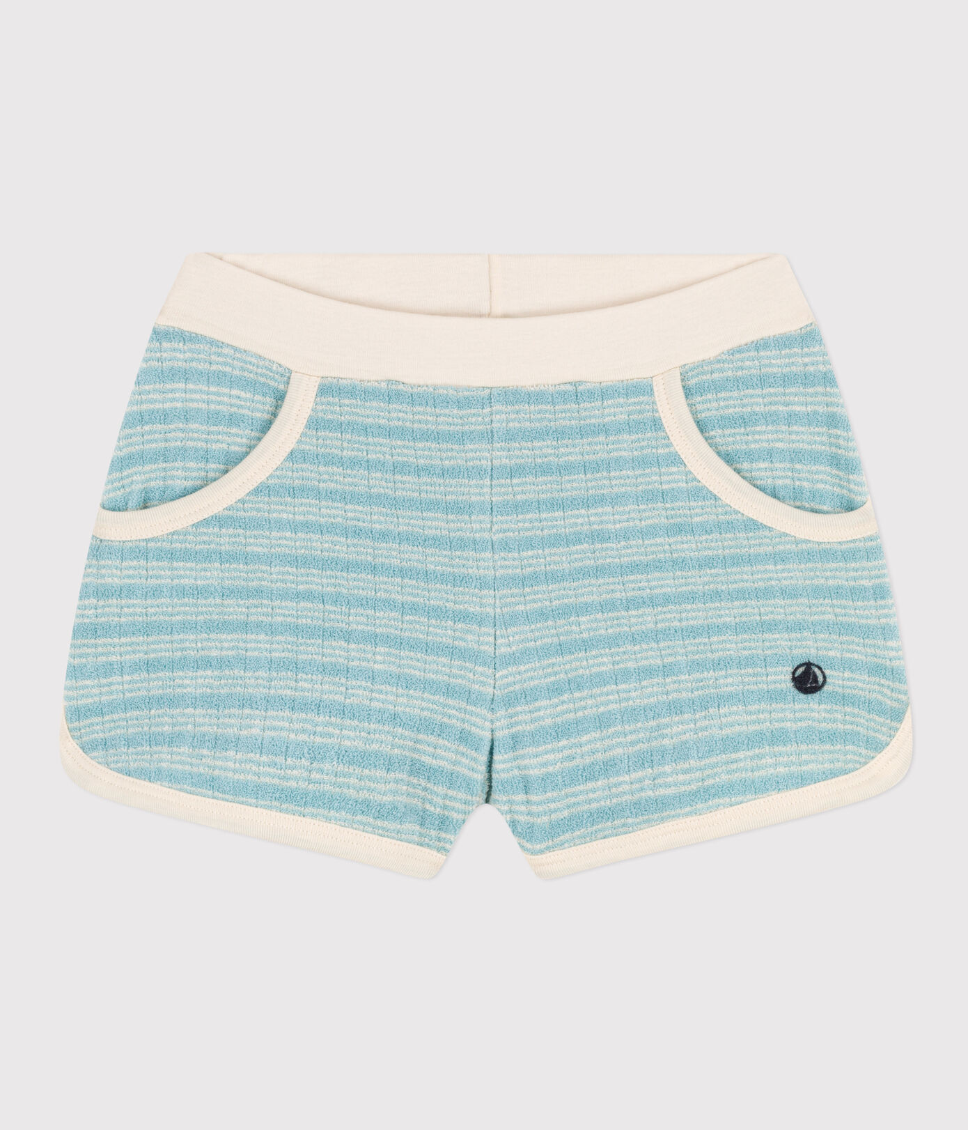 Short rayé en bouclette éponge enfant fille