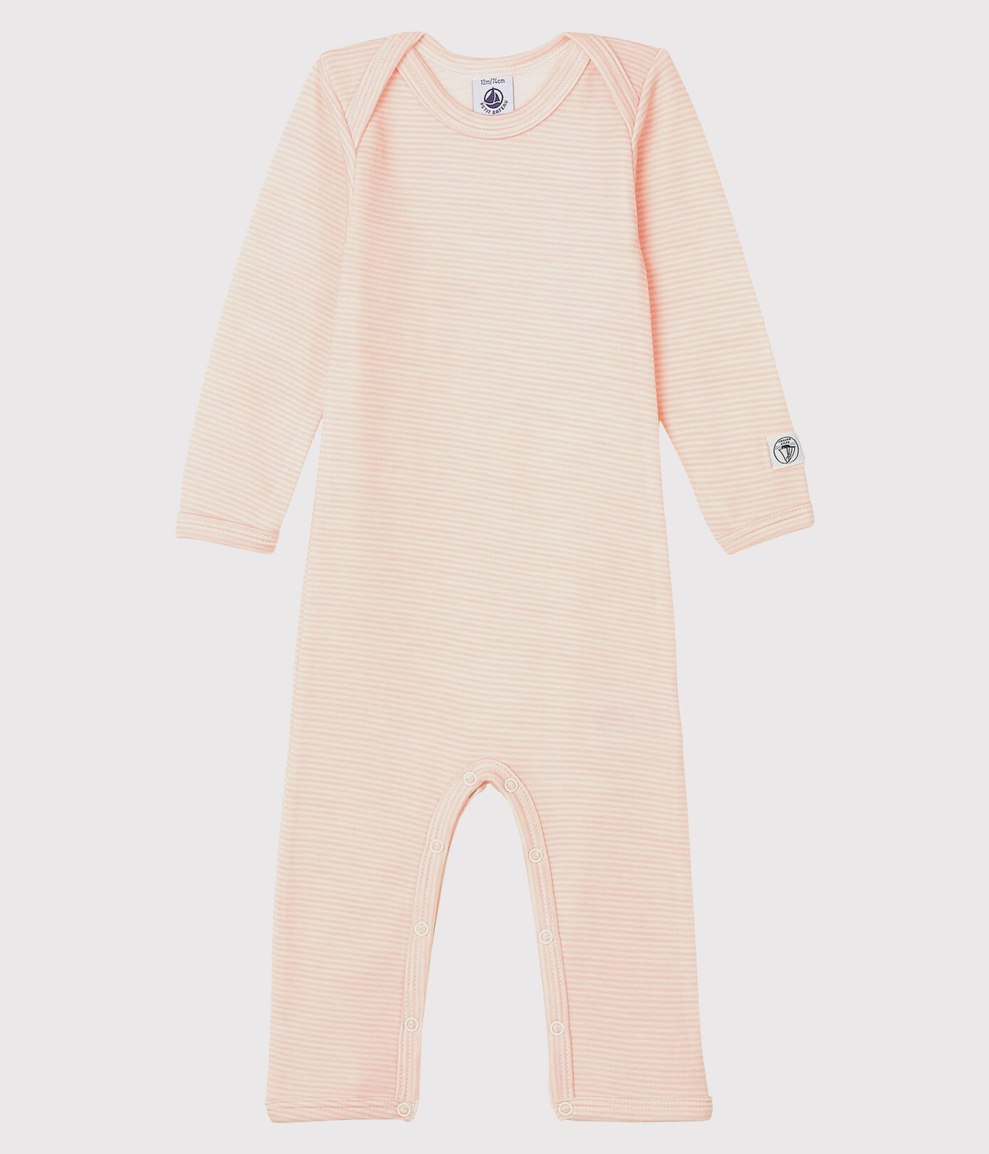 Body jambes longues à rayures bébé en laine et coton