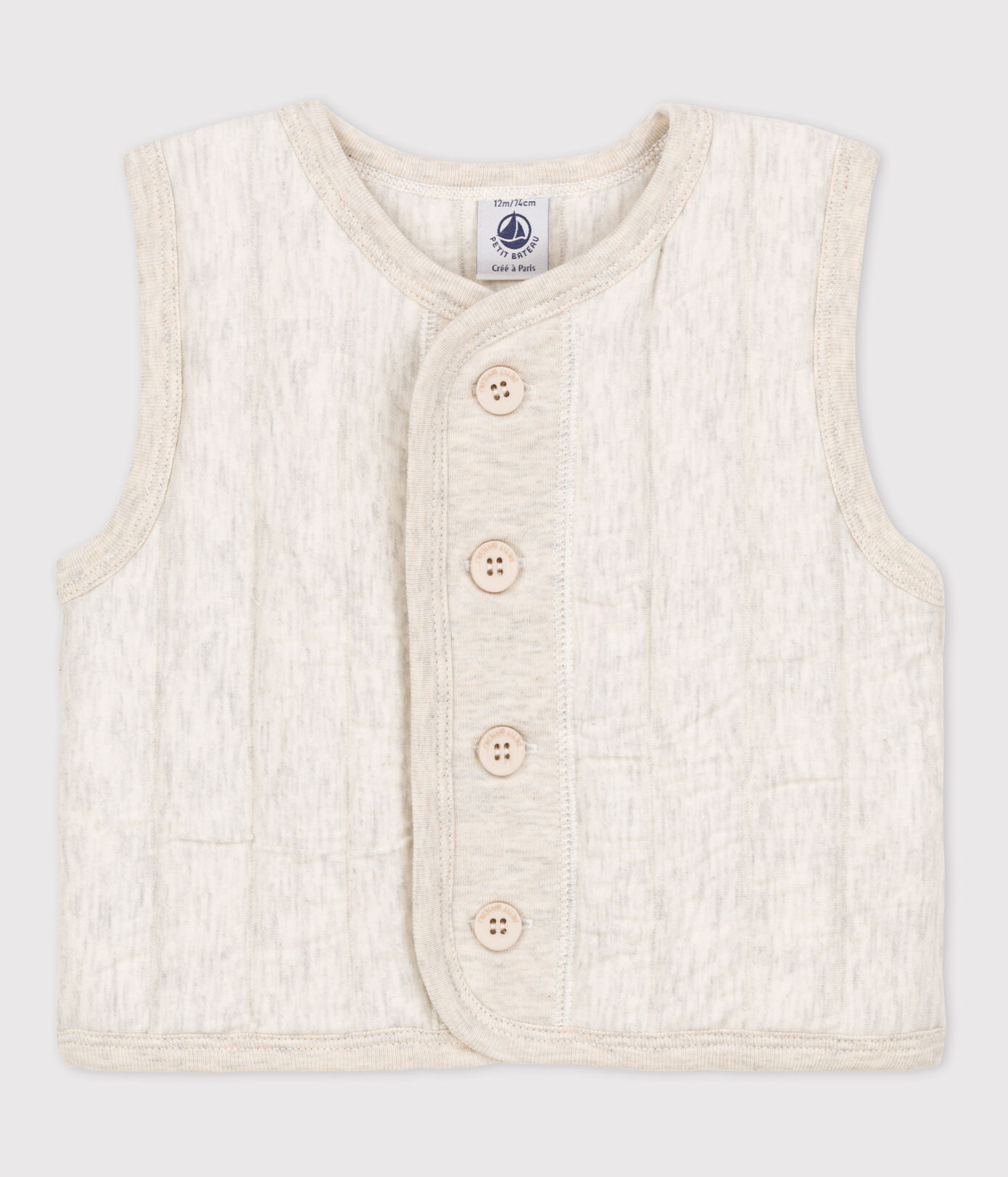 Veste bébé sans manche en tubique matelassé