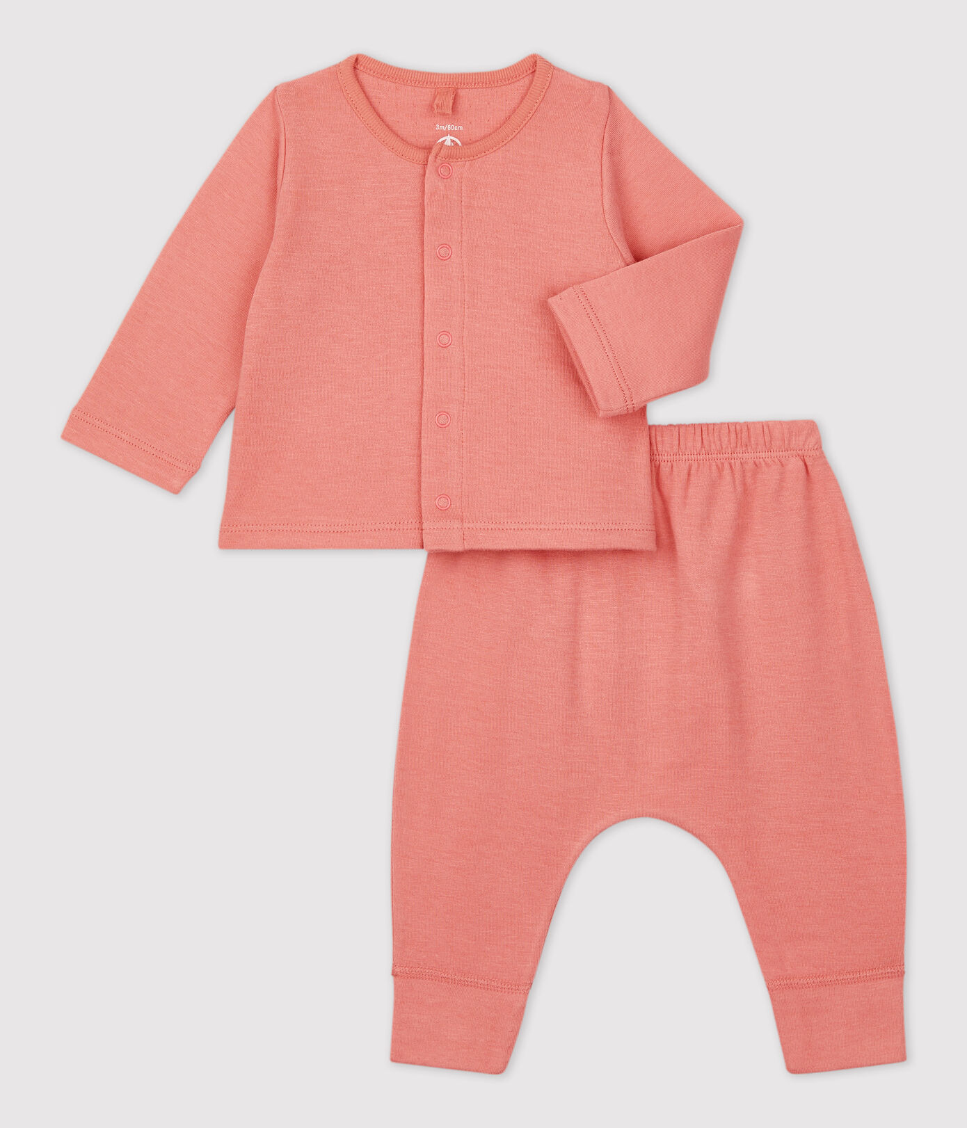 Ensemble 2 pièces uni en tubique bio bébé