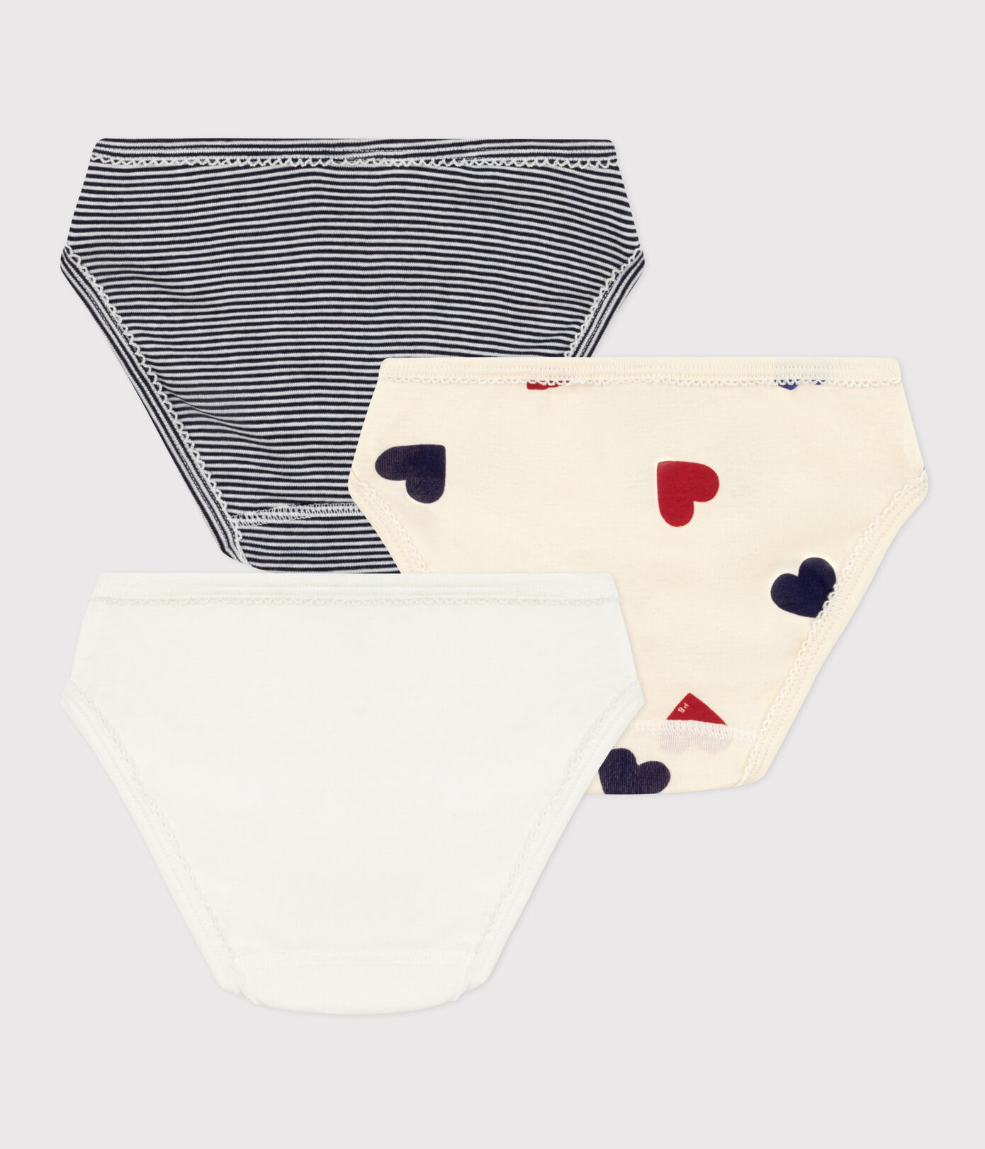 Lot de 3 culottes tricoeurs en coton petite fille